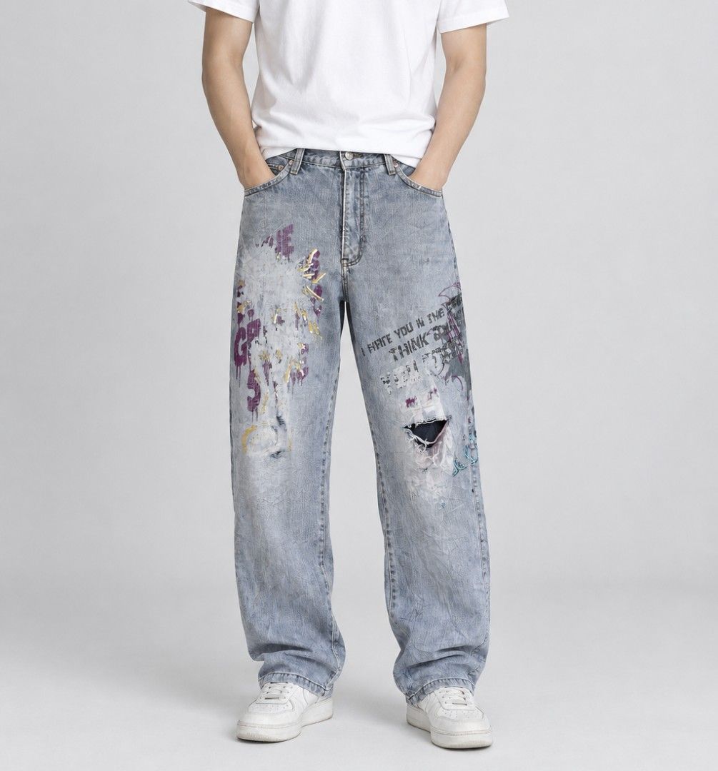 Y2k Ecko Unlimited Jeans Size 32 (Category: Jeans) located in Dumanjug. Submitted by cebuanaavtg (Listing ID 1460222004, Image 2). Description: Size 32 Issue: Faded, peeling print, damage tag and hole ( check photos) vintage condition.