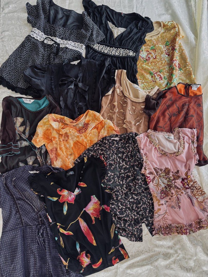 Y2k tops : Various Styles & Prints (Category: Others Tops) located in Mati. Submitted by sharieeng (Listing ID 1460152253, Image 1). Description: ❤️❤️❤️PLEASE CHECK MY COLLECTION FOR MORE DETAILS ❤️❤️❤️ - Includes blouses, tunics, and sleeveless styles - Variety of prints: floral, polka dot, and more - Assorted colors to match any outfit - Unique details: bows, lace, embellishments on some pieces - Perfect for updating your wardrobe with diverse 