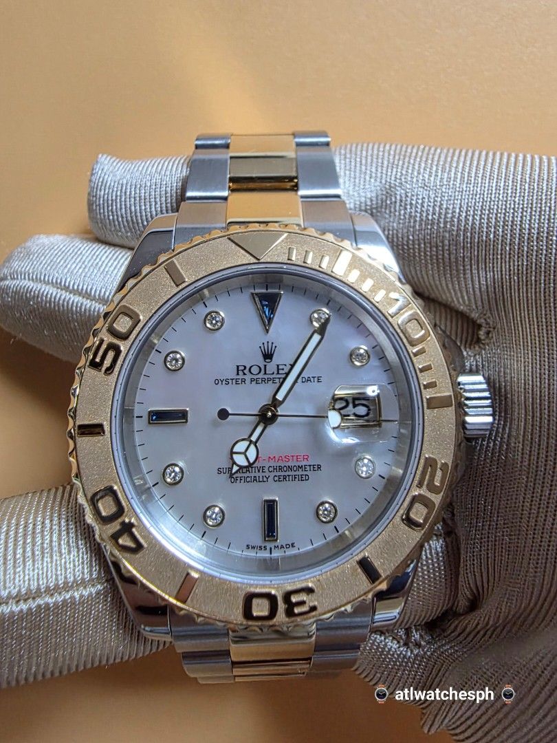 YACHT-MASTER 40 YELLOWGOLD (Category: Luxury Watches) located in Taguig. Submitted by atlwatchesph (Listing ID 1460220887, Image 2). Description: ⚓️ YACHT-MASTER 40 ⚓️ MODEL 16623 ⚓️ YELLOW GOLD & STEEL COMBINATION/ MOTHER OF PEARL WITH DIAMONDS 💎 ⚓️ YEAR 2005 - LOCAL AD ⚓️ EXCELLENT CONDITION 🏷 997,000.00 PHP ⌚️ Watch posted is available & in stock 🤝 Posted price Slightly negotiable. For serious inquiries- please message me directly 💯 All ti