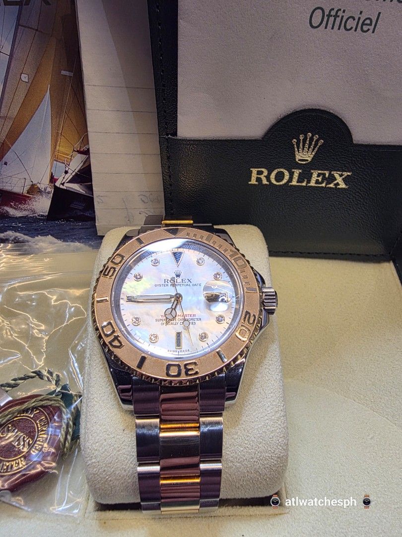 YACHT-MASTER 40 YELLOWGOLD (Category: Luxury Watches) located in Taguig. Submitted by atlwatchesph (Listing ID 1460220887, Image 1). Description: ⚓️ YACHT-MASTER 40 ⚓️ MODEL 16623 ⚓️ YELLOW GOLD & STEEL COMBINATION/ MOTHER OF PEARL WITH DIAMONDS 💎 ⚓️ YEAR 2005 - LOCAL AD ⚓️ EXCELLENT CONDITION 🏷 997,000.00 PHP ⌚️ Watch posted is available & in stock 🤝 Posted price Slightly negotiable. For serious inquiries- please message me directly 💯 All ti