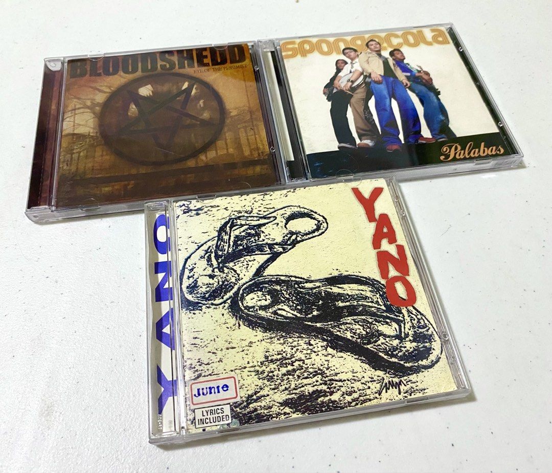 Yano, Bloodshedd, Spongecola CDs ( OPM ) (Category: CDs & DVDs) located in Paranaque City. Submitted by zinozagala (Listing ID 1460130582, Image 1). Description: Yano ( PMR bootleg ) - SOLD Bloodshedd ( signed inlay ) - SOLD Spongecola - ₱ 700.