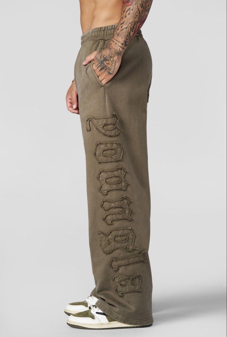 YOUNGLA Patchwork Sweats (Category: Activewear) located in Bayombong. Submitted by rethreadsactivewear (Listing ID 1460108286, Image 3). Description: ON-HAND! READY TO SHIP! YOUNGLA Patchwork Sweats Medium fits Small Like new 2899 only! MATERIAL: 100% Cotton FABRIC WEIGHT: 460 GSM FIT: Baggy. DESIGN: Heavyweight sweats with a statement feel. Built from dense cotton for structure and durability, these pants feature a baggy fit that drapes effortle
