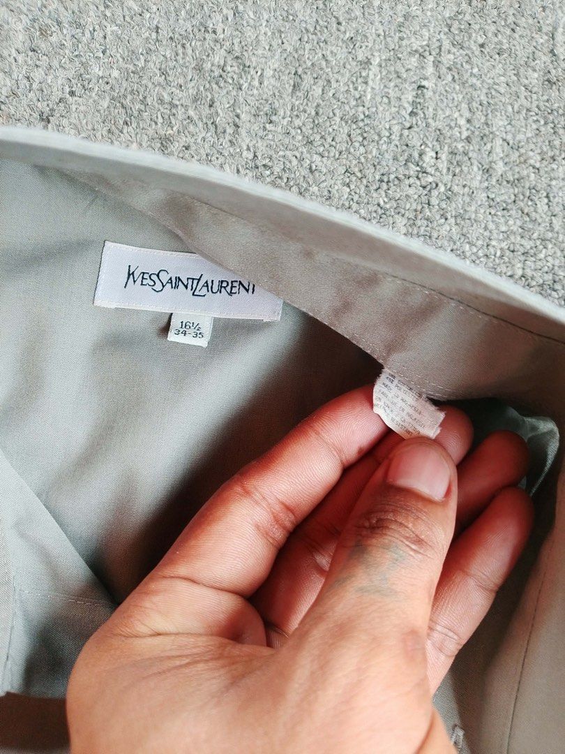 YSL LONGSLEEVE (Category: Sets & Coordinates) located in Manila. Submitted by secondarygarments (Listing ID 1460288113, Image 3). Description: YSL LONGSLEEVE DETAILS - 16 and 1/4 on-tag - 22 .5 Width - 28.5 Length - Issue: ( pinholes ) - 10/10 Colorrate - Excellent/Crispy Condition.