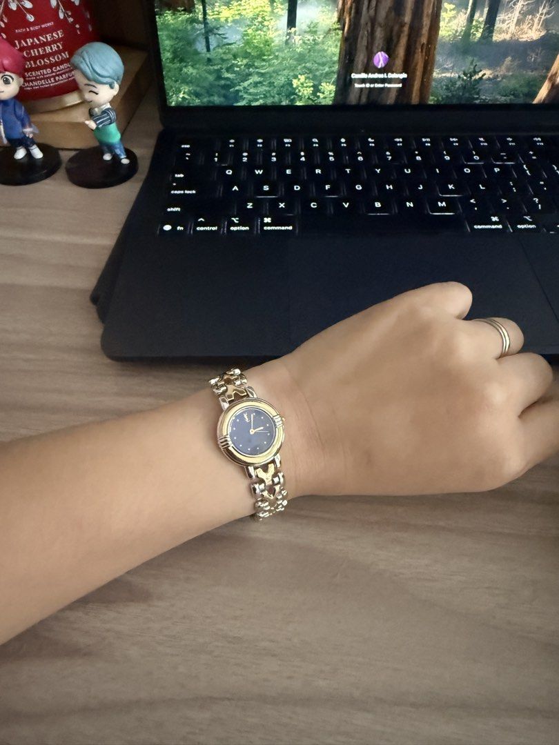 YSL watch (Category: Women's Watches) located in Manila. Submitted by milamarie (Listing ID 1460190206, Image 1). Description: A classic Yves Saint Laurent timepiece that blends elegance and sophistication. This vintage watch features a beautiful two-tone bracelet, a navy blue dial, gold-tone details, and the iconic YSL logo. A refined piece that adds a subtle touch of luxury to any look. DETAILS Brand:Yves Saint Laurent (YSL) Type:Ladies’ Watch 
