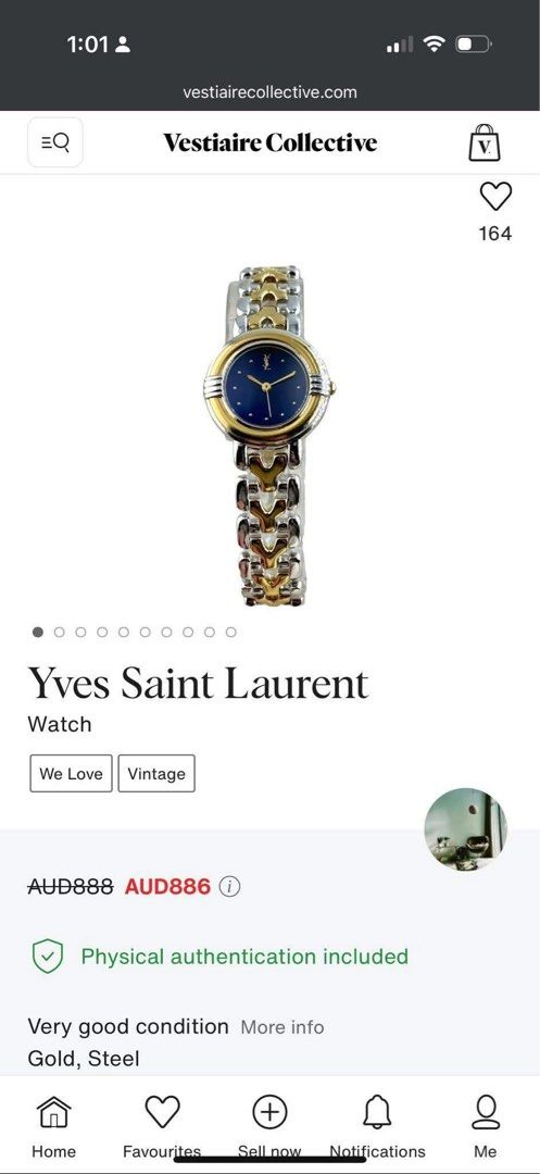 YSL watch (Category: Women's Watches) located in Manila. Submitted by milamarie (Listing ID 1460190206, Image 2). Description: A classic Yves Saint Laurent timepiece that blends elegance and sophistication. This vintage watch features a beautiful two-tone bracelet, a navy blue dial, gold-tone details, and the iconic YSL logo. A refined piece that adds a subtle touch of luxury to any look. DETAILS Brand:Yves Saint Laurent (YSL) Type:Ladies’ Watch 