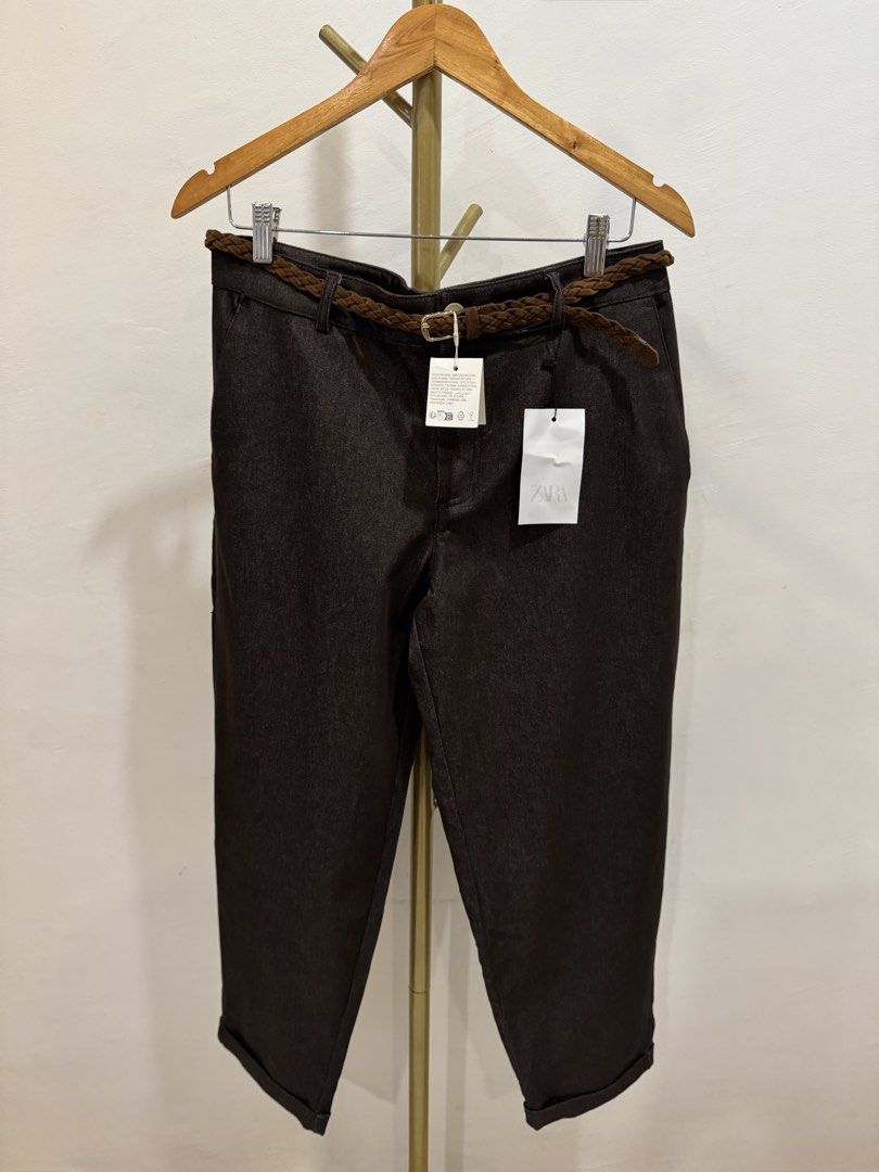 Zara Belt Trousers (Category: Other Bottoms) located in Quezon City. Submitted by shopper_xoxo (Listing ID 1460191457, Image 3). Description: Brand new with tag 😊 📦 From Zara Japan 🚚 On hand and ready to ship MOP: GCash and BPI Shipping starts at ₱65 only ✨ .