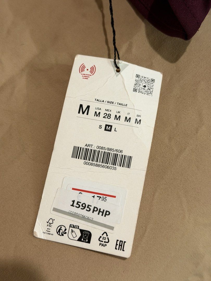 Zara Burgundy Top (Category: Dresses) located in Manila. Submitted by ellejin (Listing ID 1460262194, Image 3). Description: Used once for fitting. Runs smaller than usual. Can fit XS-S.