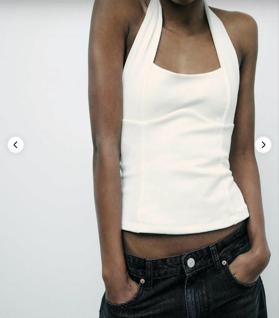 Zara White Halter Top (Category: Others Tops) located in Bulacan. Submitted by sum1scloset (Listing ID 1460145095, Image 1). Description: SERIOUS BUSINESS ONLY, PLEASE. THOSE WHO WILL WASTE MY TIME WILL BE BLOCKED. closet clean-up to create space for a more sustainable lifestyle 💟 • most pieces are in xxs–xs, with only a few in s • all items are well taken care of and properly stored — i treat my clothes like babies 🤭 • actual photos are alread