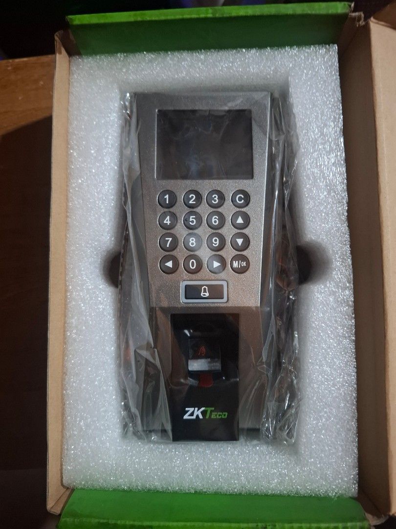 ZkTeco F18 Fingerprint Door Access Control System (Category: Security Systems & CCTV Cameras) located in Quezon City. Submitted by yajayz (Listing ID 1460303325, Image 2). Description: ZkTeco Fingerprint Door Access Control System - complete accessories -brand new -100% working -best to install on office / warehouses etc. -fast detection of fingerprint -can be use for monitoring logs (in and out) of employees - last 2pcs left Price is 4500 Locati