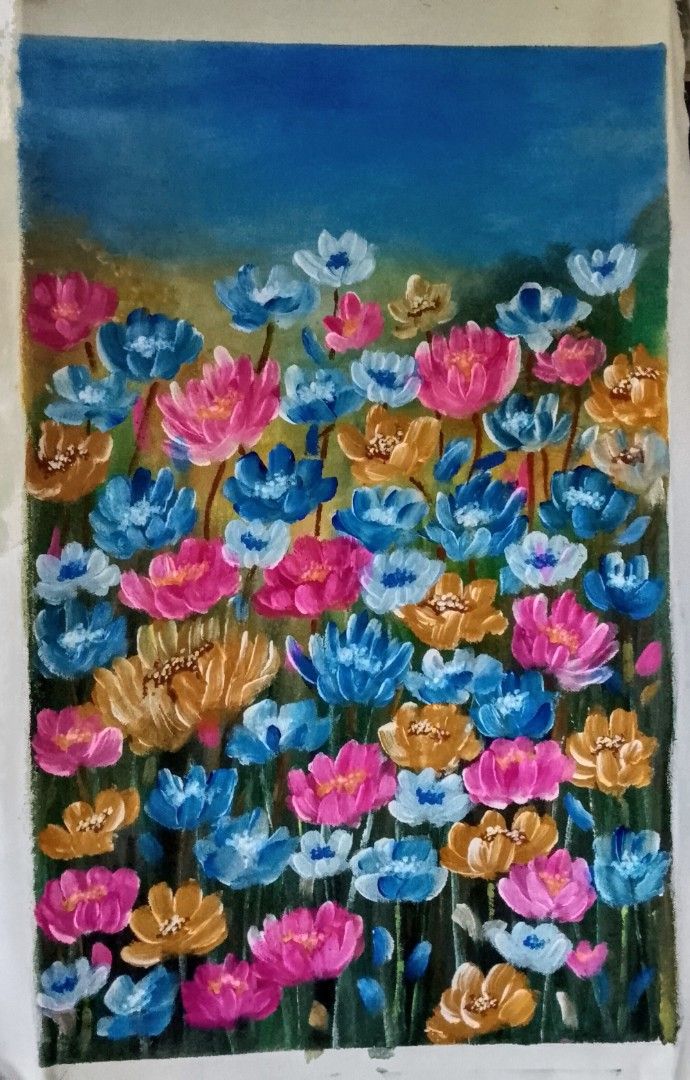 #010 Floral Painting (Category: Art & Prints) located in Manila. Submitted by alarts (Listing ID 1460427909, Image 1). Description: Materials: Acrylic paint on Stretched canvas Size: 17 x 23 inches.
