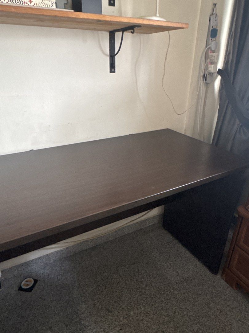 100% SOLID WOOD STUDY DESK (Category: Tables & Sets) located in Singapore. Submitted by xuanwears (Listing ID 1460387246, Image 1). Description: 120cm (L) x 60cm (W) x 75cm (H) Have two of these Self pickup 100% solid wood Used for over 10+ years still in pristine condition Moving out already RTP $100+/each only self collect Get both for $80.