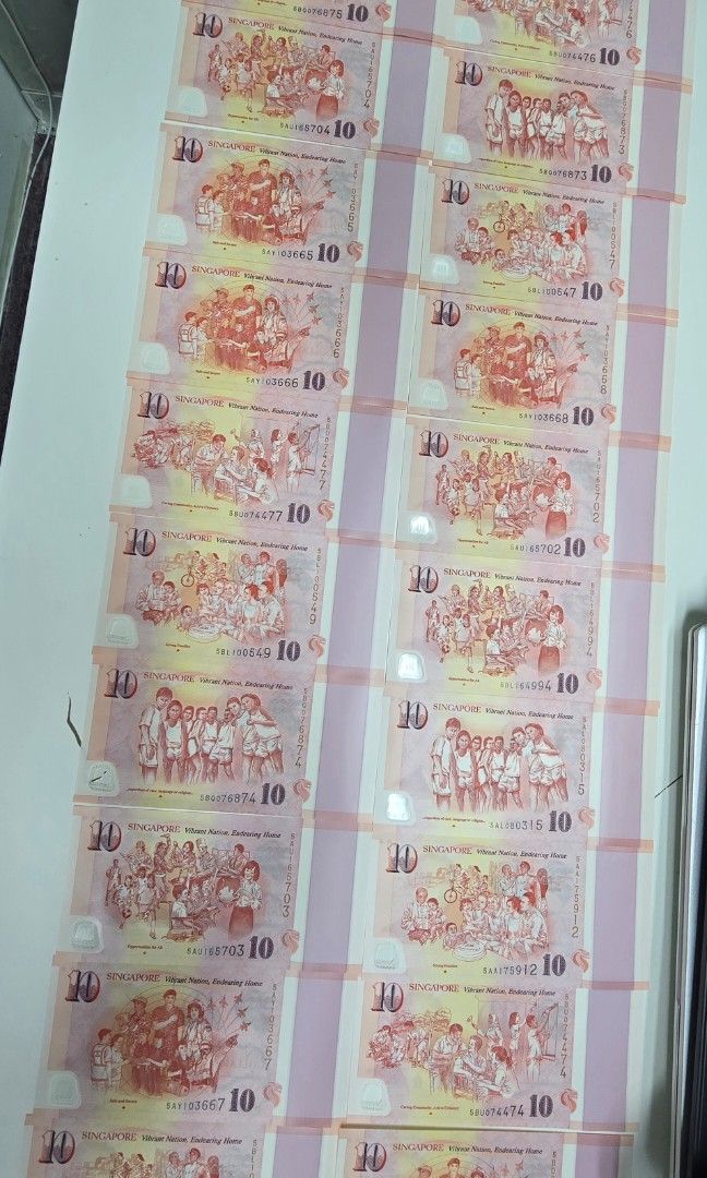 $10 notes (Category: Currency) located in Singapore. Submitted by tansanmyeng (Listing ID 1460441446, Image 3). Description: selling $10 notes selling for $11 each new in a good condition can collect anyday at the shop.