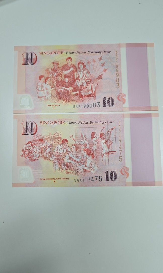 $10 notes (Category: Currency) located in Singapore. Submitted by tansanmyeng (Listing ID 1460441446, Image 5). Description: selling $10 notes selling for $11 each new in a good condition can collect anyday at the shop.