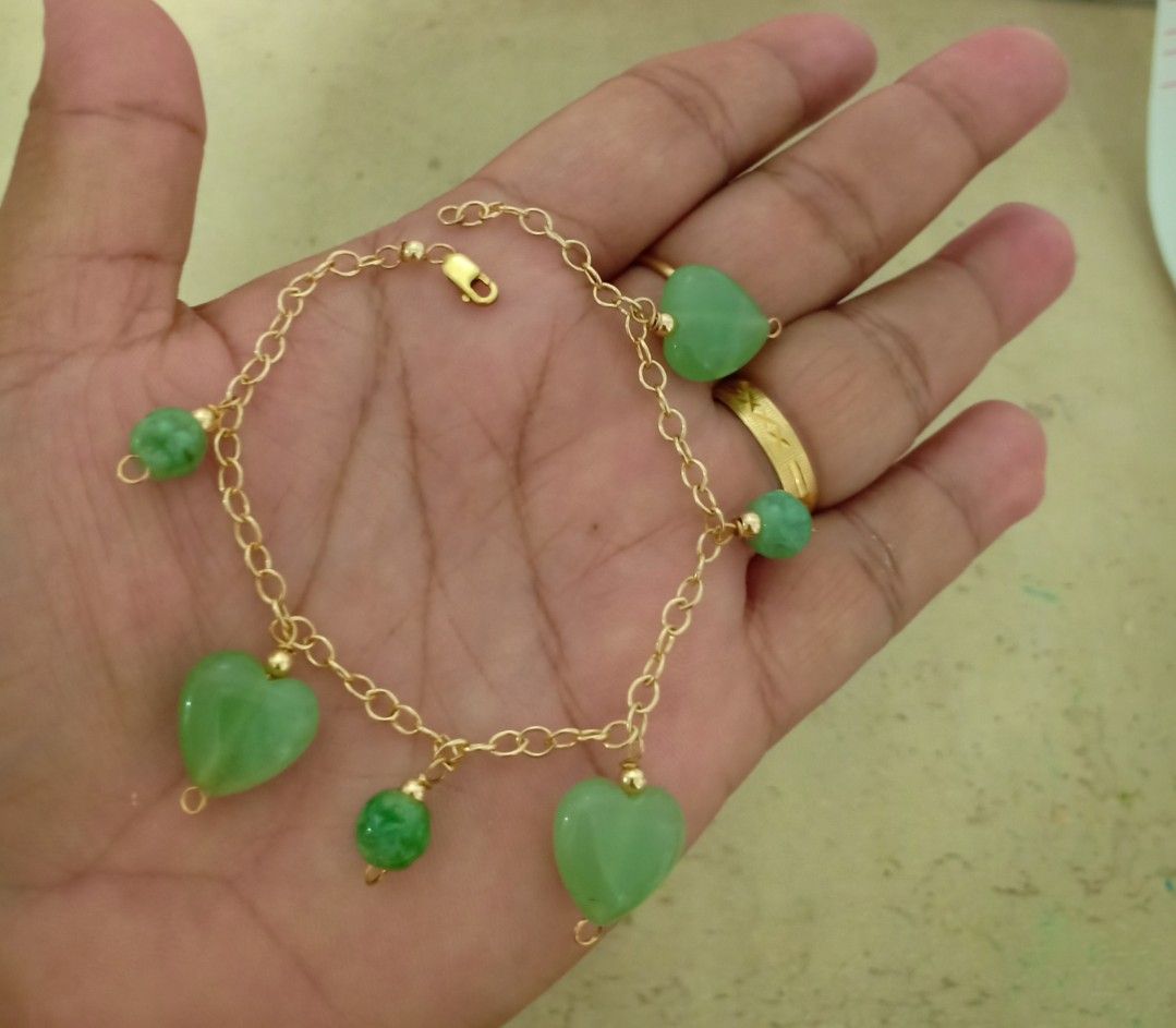 10K Jade Bracelet all sizes available (Category: Bracelets) located in Manila. Submitted by RealGoldPawnable18K21K24K (Listing ID 1460399214, Image 1). Description: 5k only! 😍😍 All sizes available. Made to order. 1 day lang tapos na. kinabukasan delivery..
