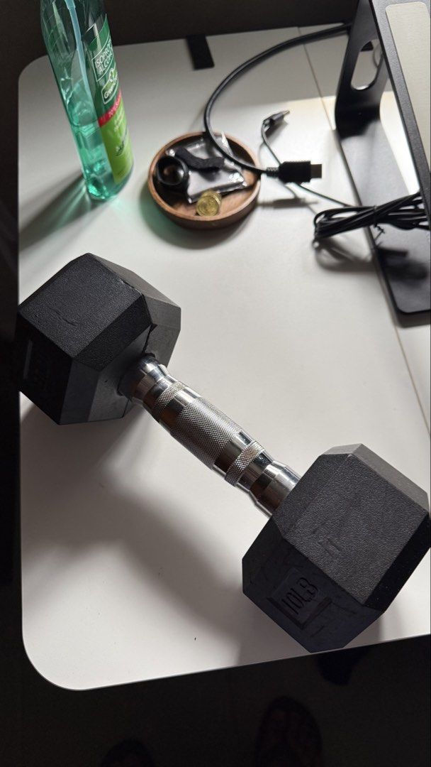 10lb Hex Dumbbells (Pair) (Category: Weights & Dumbbells) located in Bacoor. Submitted by louiedonato (Listing ID 1460464131, Image 3). Description: - Pair of 10lb Hex Dumbbells - Rubber-coated heads for floor protection and durability - Chrome handles with knurling for enhanced grip - Selling due to equipment upgrade.