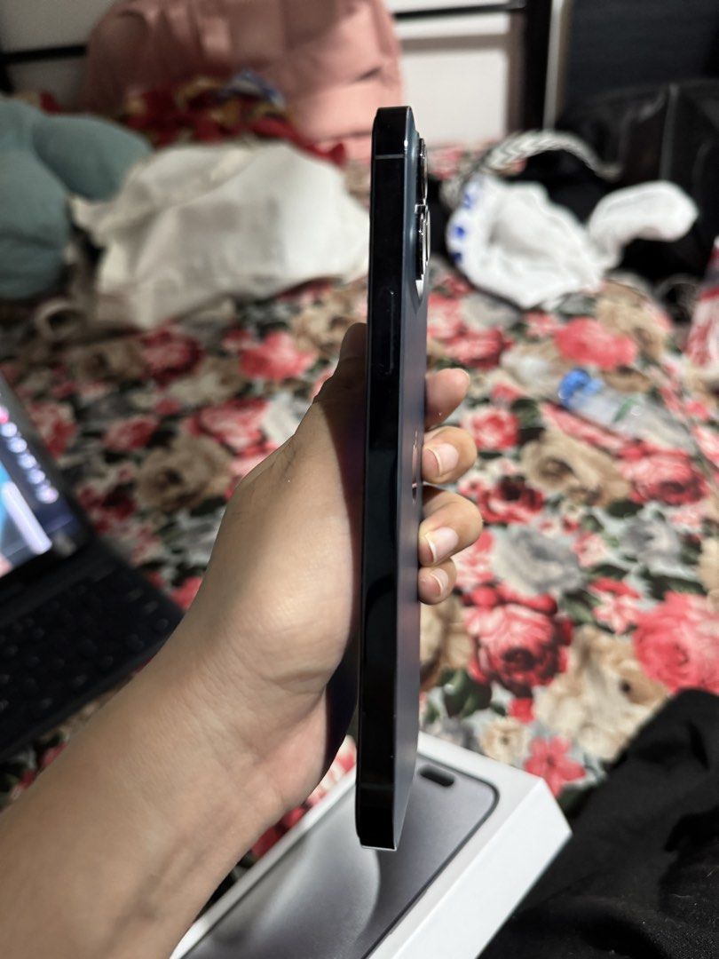 12 Promax (Category: iPhone 12 Series) located in Mandaluyong City. Submitted by angel2052427 (Listing ID 1460496023, Image 2). Description: 12 Promax 256 GB Factory Unlocked (openline) 76% battery health (original) No history of repair No body/screen scratches Inclusions: Unit and cases only (tempered glass installed but can be removed to check the screen).