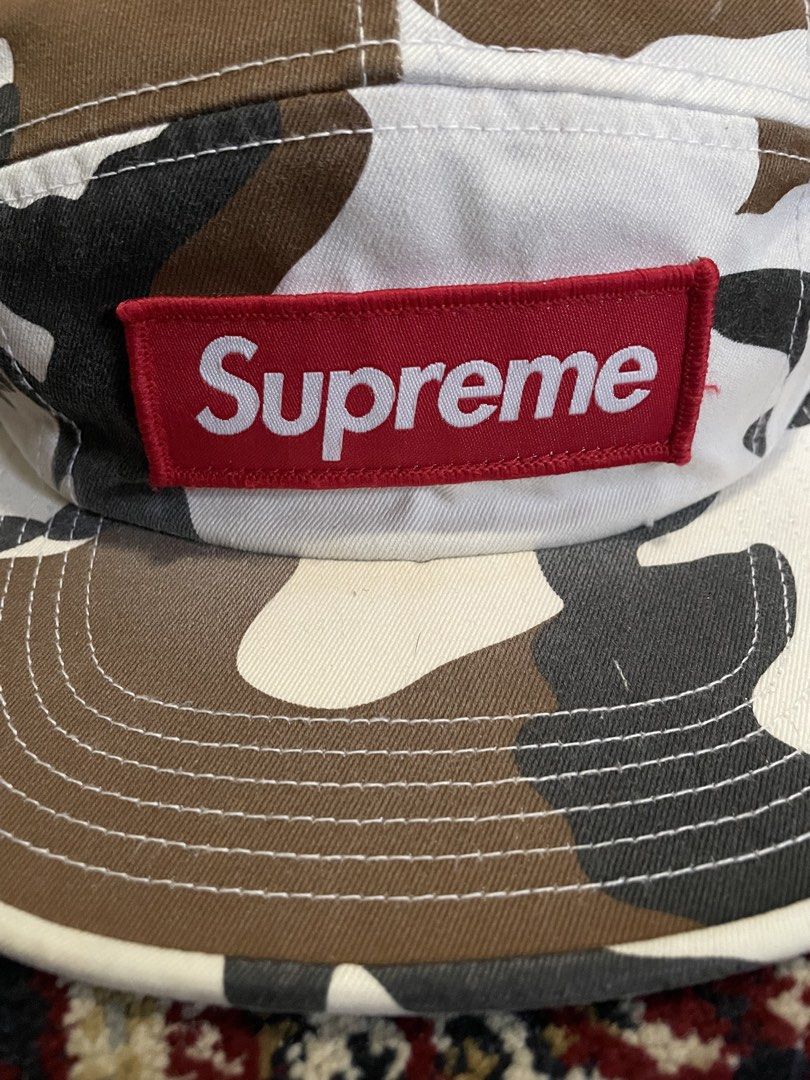 2017 Supreme Cow Camo Camp Cap (Category: Caps & Hats) located in Manila. Submitted by kabloh (Listing ID 1460405304, Image 2). Description: Adjustable Great condition Newly serviced Very rare Light stains Signs of usage Authentic Lp posted .