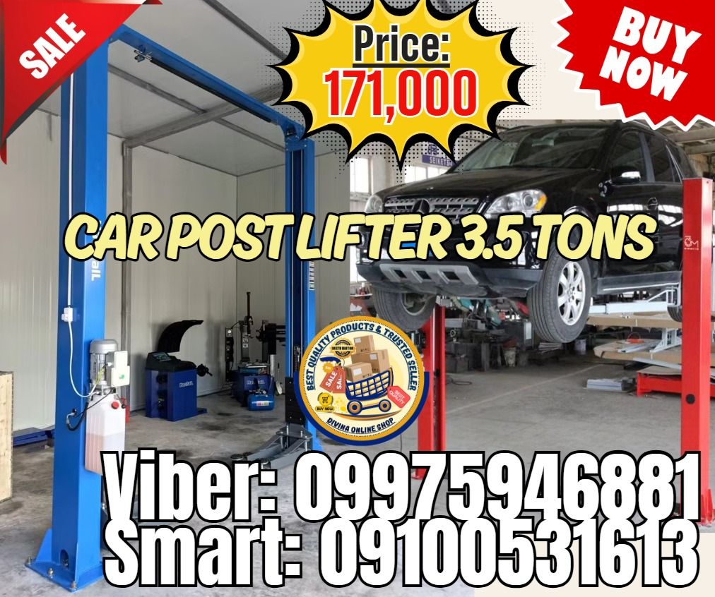 3.5 Ton Two-Post Hydraulic Car Lifter (Category: Home Improvement Tools & Accessories) located in Caloocan City. Submitted by happyphoenix-43f2 (Listing ID 1460332218, Image 1). Description: 🌏 We Can Deliver Nationwide 👉 AP Cargo, LBC & Lalamove (🛳️ Sea /✈️ Air Freight) 🔥 CAR POST LIFTER 3.5 TONS Price: 171,000 ✅💯 Guaranteed Seller ✅ High Quality Products ✅💯 Legit Distributor ✅ Complete Permits ✅ Free Shipping and Handling ✅ 1 Year Warranty