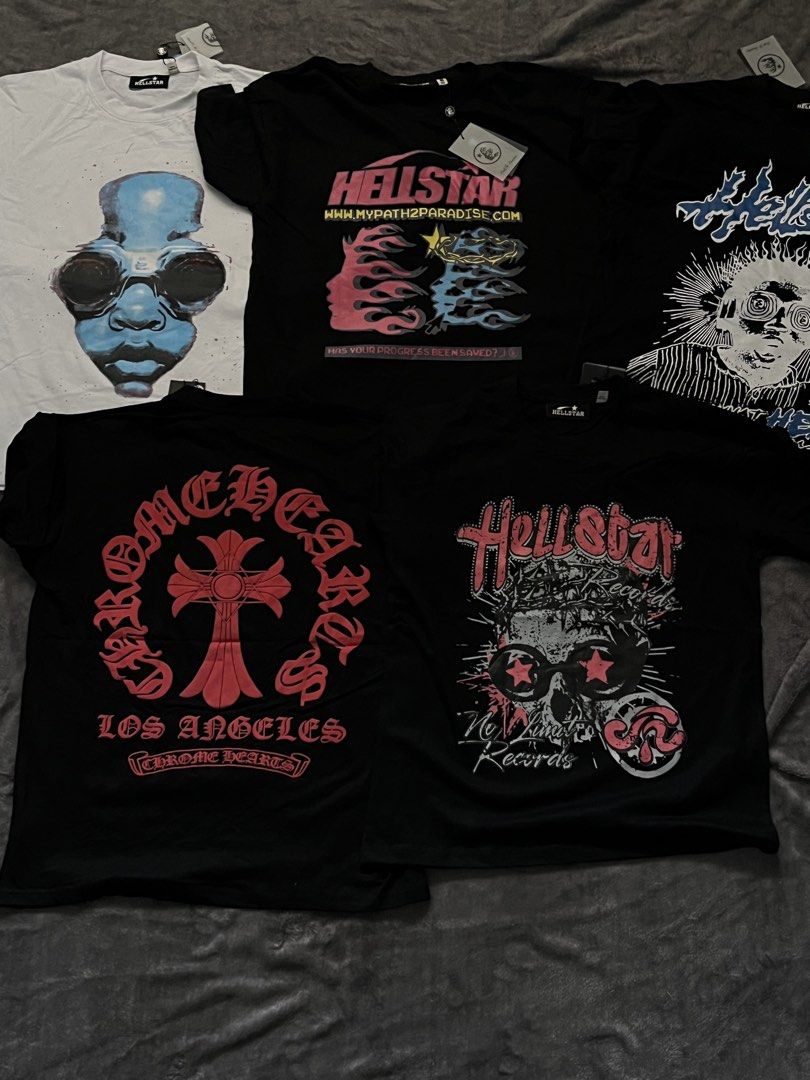 4 HELLSTAR 1 CHROMEHEARTS TSHIRTS FOR TAKE ALL (Category: Tshirts & Polo Shirts ) located in San Pablo. Submitted by yeskylle (Listing ID 1460387642, Image 1). Description: FOR TAKE ALL 1K+SF RUSH SIZES : 1S 1XL 3L MOD:JNT ALL BRAND NEW AND 300gsm COTTON .