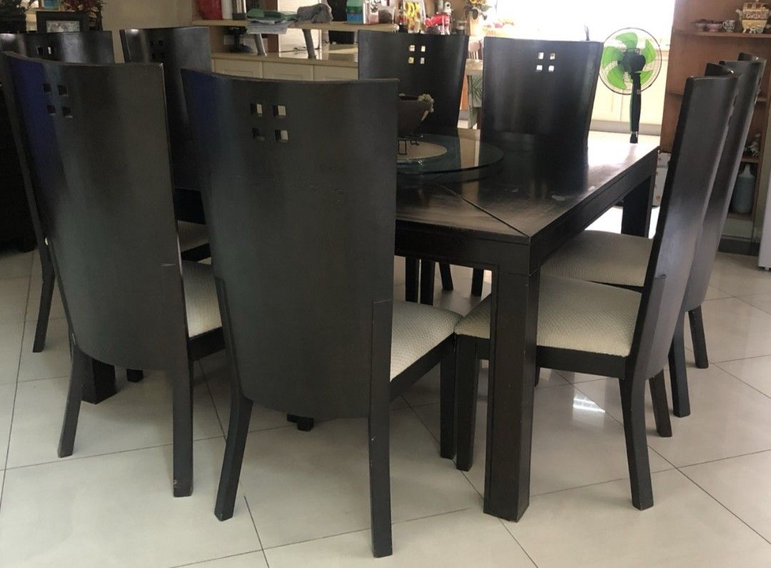 8-Seater Dining Set (Category: Tables & Sets) located in Quezon City. Submitted by qbuyz (Listing ID 1460320777, Image 1). Description: Inclusion ✓8 Upholstered Chairs ✓1 Large Table **Customized Tanguile Solid Wood Dining Set, Unique Sf shouldered by Buyer Loc. Banawe, Quezon City.