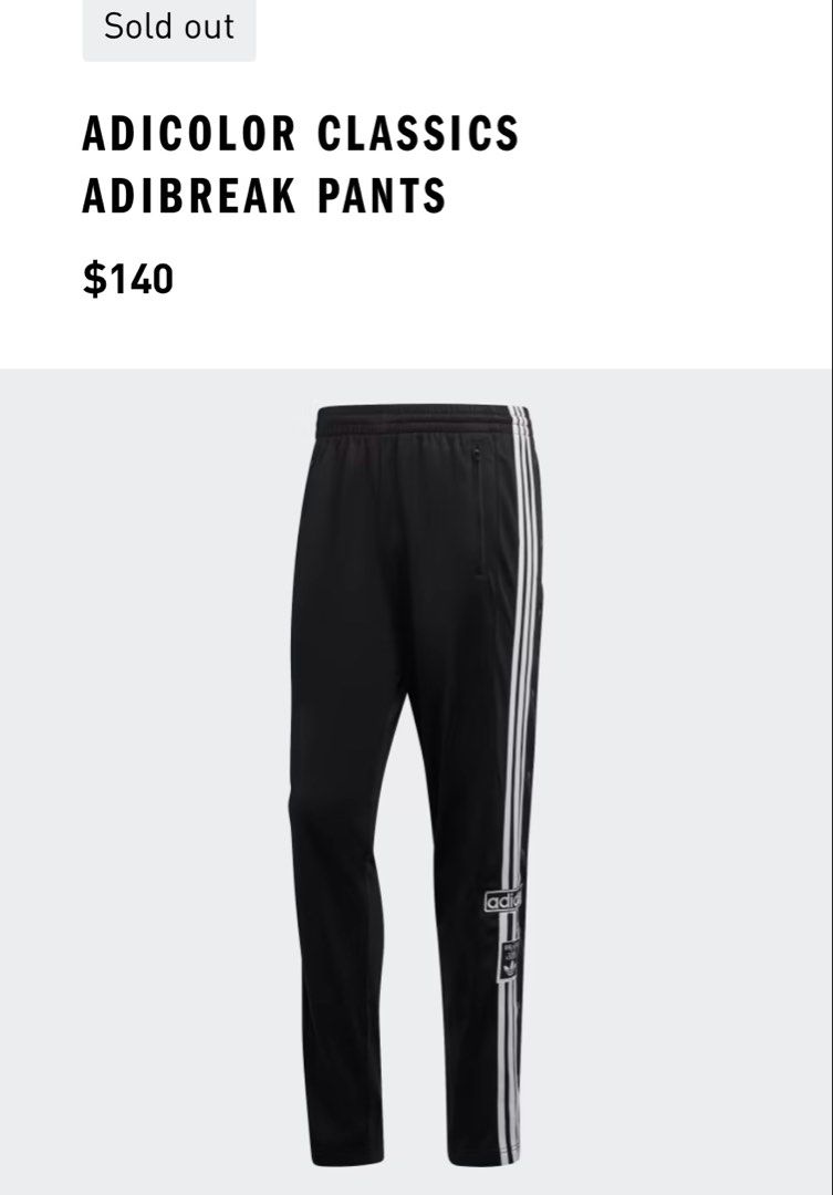 ADICOLOR CLASSICS ADIBREAK PANTS (Category: Other Bottoms) located in Caloocan City. Submitted by thriftytripter (Listing ID 1460399295, Image 1). Description: +Shipping fee waist • 30-36 length • 41.5 hem • 7 condition • 10/10 color rate • 10/10 issue • none • Check details before buying • Items are washed and ready to wear • Color may vary due to lighting.