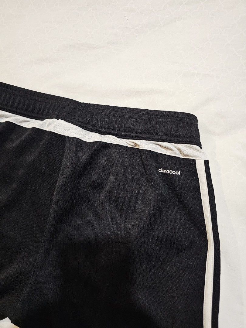 Adidas Climacool Track Pants Black White Stripes Size S (Category: Other Bottoms) located in Makati City. Submitted by richpaul_ (Listing ID 1460435716, Image 3). Description: - Black Adidas track pants - White stripes - Climacool technology for breathability - Elastic waistband with drawstring - Zips at the ankle - Made in Vietnam - Size S.
