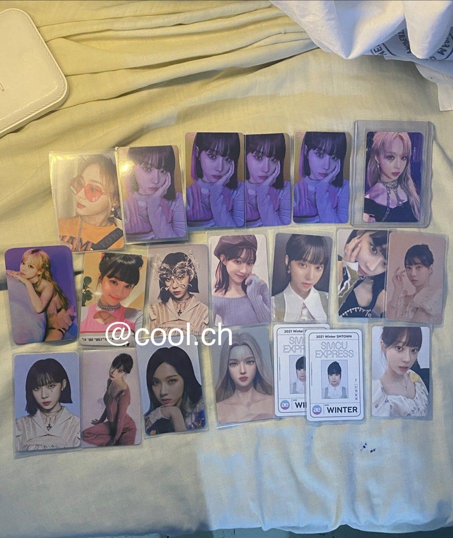 Aespa Winter Photocards (Category: Raw Singles) located in Manila. Submitted by cool.ch (Listing ID 1460417147, Image 1). Description: Aespa Winter Photocards - Savage Next Level Epoxy Winpucca Winter Ube SMCU Girls.