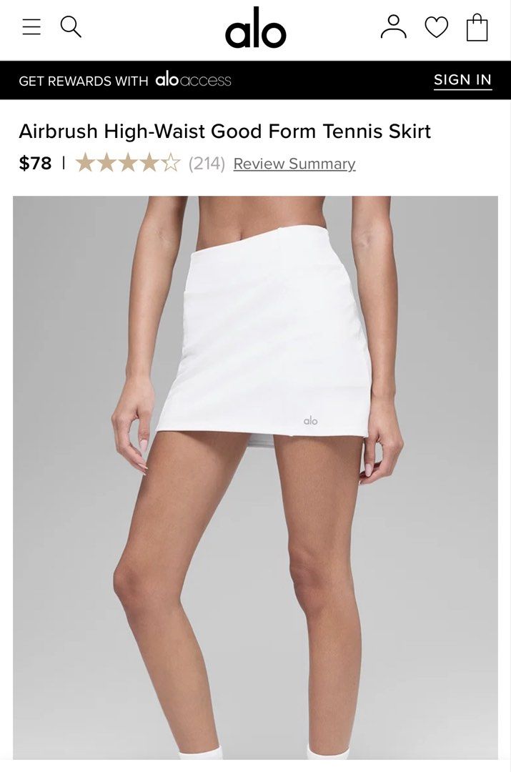 Alo Tennis Skirt (Category: Activewear) located in Quezon City. Submitted by g23_closet (Listing ID 1460313182, Image 1). Description: Meron part nahawahan nang light blue color noticeable lang pag tinitigan malapitan.