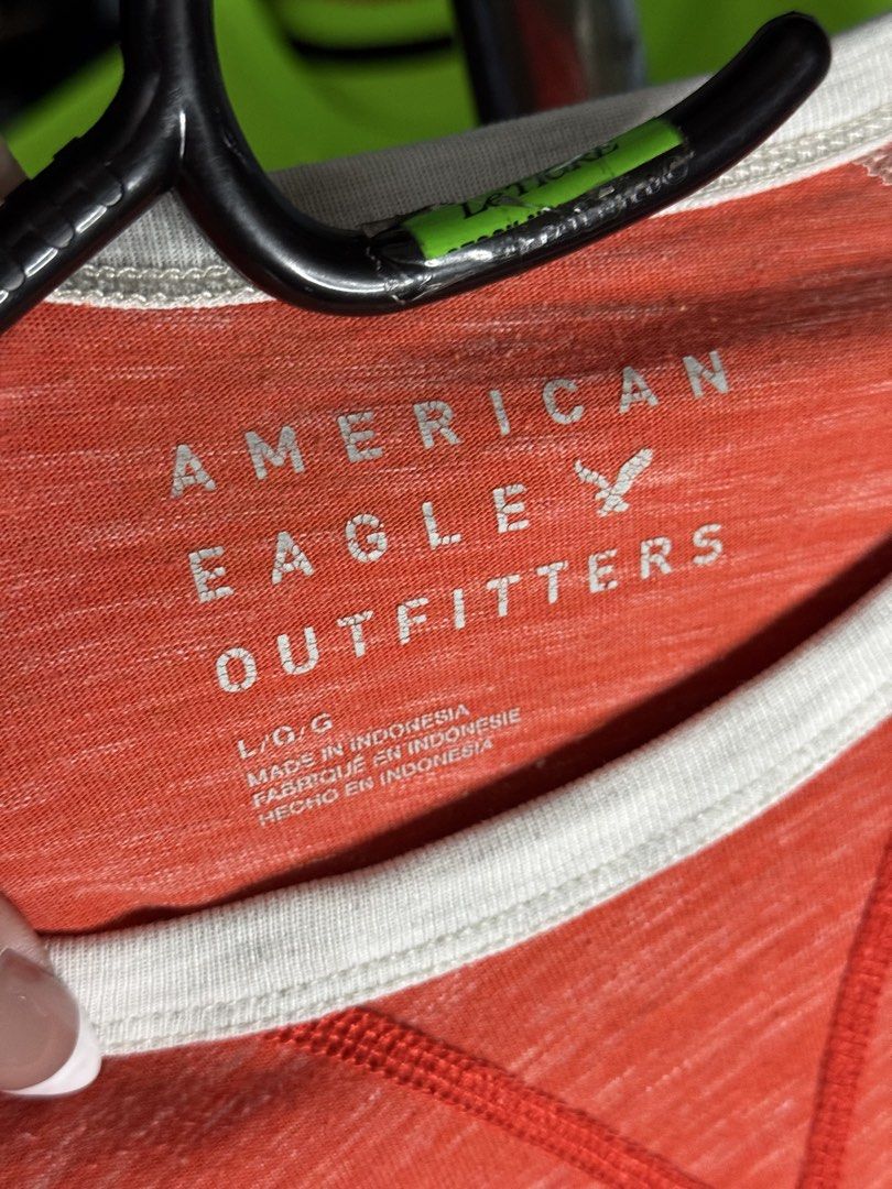 american eagle outfitters ae red t-shirt (Category: Tshirts & Polo Shirts ) located in Quezon City. Submitted by yonasthingz (Listing ID 1460384945, Image 2). Description: american eagle outfitters ae red t-shirt - P200 - size l - worn a few times, has signs of usage - rfs: not in use anymore loc: qc, new manila mop: gcash, bank transfer mod: jnt or sdd (sf/df to be shouldered by buyer) dm for inquiries!.