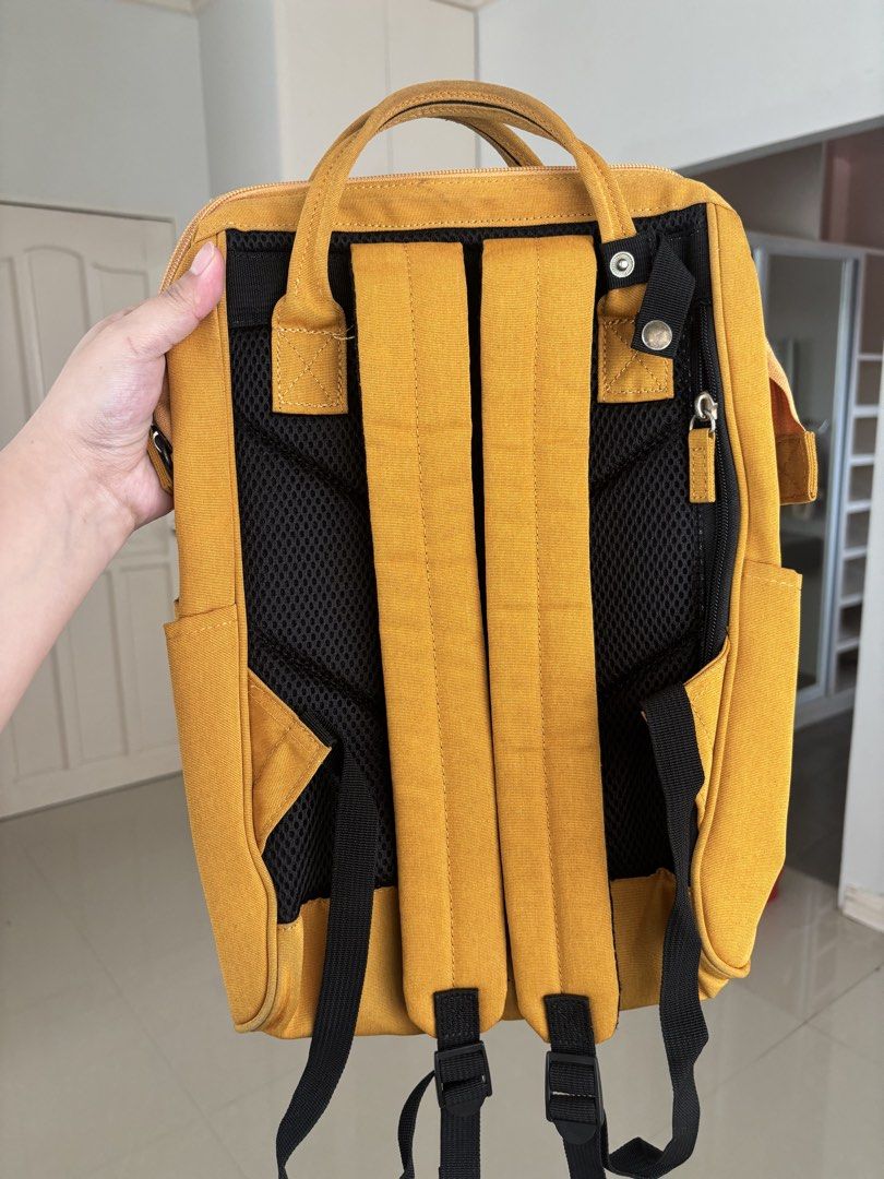 Anello Backpack Mustard Yellow (Small) (Category: Backpacks) located in Manila. Submitted by notjaneahe05680 (Listing ID 1460349773, Image 2). Description: - Authentic Anello backpack in a cheerful mustard yellow color. - Made from sturdy and reliable canvas material. -Bought from Japan RFS: Not using anymore No issues, except small stains (can be washed) Loc: Pangasinan (Can have it shipped thru J&T).