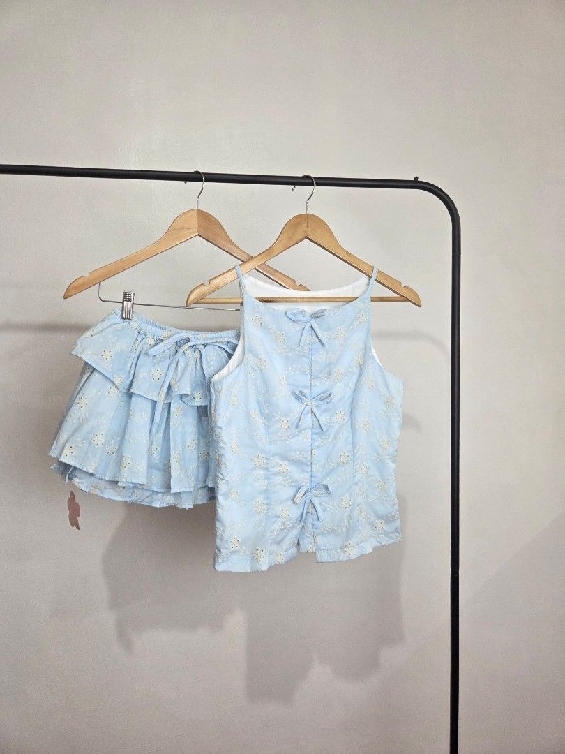🇻🇳 Eyelet Coords (Top & Skort) (Category: Sets or Coordinates) located in Quezon City. Submitted by h.eart (Listing ID 1460467333, Image 1). Description: Bought in Vietnam Brandnew Fits Small to Medium No when worn Last price posted .