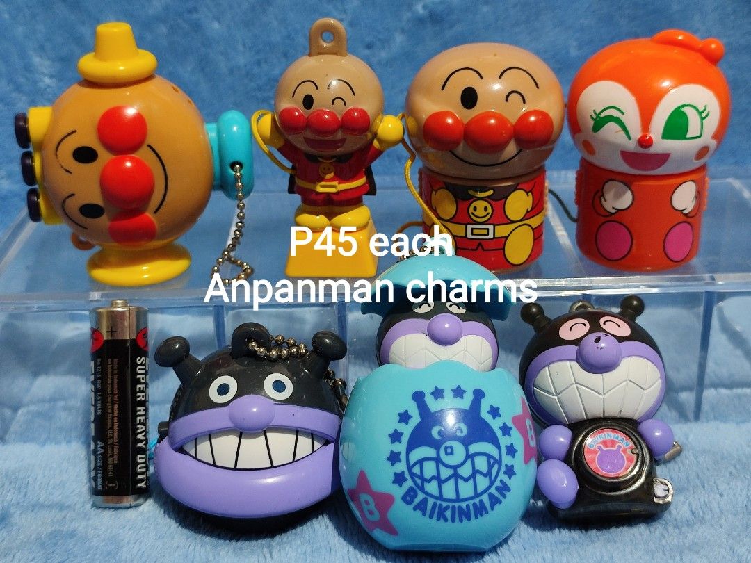 Anpanman Toys and Charms - Various Prices (Category: Designer & Blind Box Toys) located in Baguio. Submitted by abigailmyra (Listing ID 1460332017, Image 2). Description: - Anpanman toys and charms available! - Prices: P45 each (most items), P38 each (standing figures), P20 each (smaller figures). - Ideal for Anpanman fans, collectors, and kids. - Some items are from the Anpanman Gachapon series. - Please check photos for specific item details. l