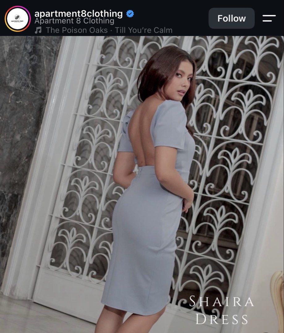 Apartment Eight Shaira Dress (Category: Dresses) located in Manila. Submitted by hersheyy14 (Listing ID 1460411920, Image 2). Description: Originally bought for ₱3990 May 2024 Small Used once for graduation .