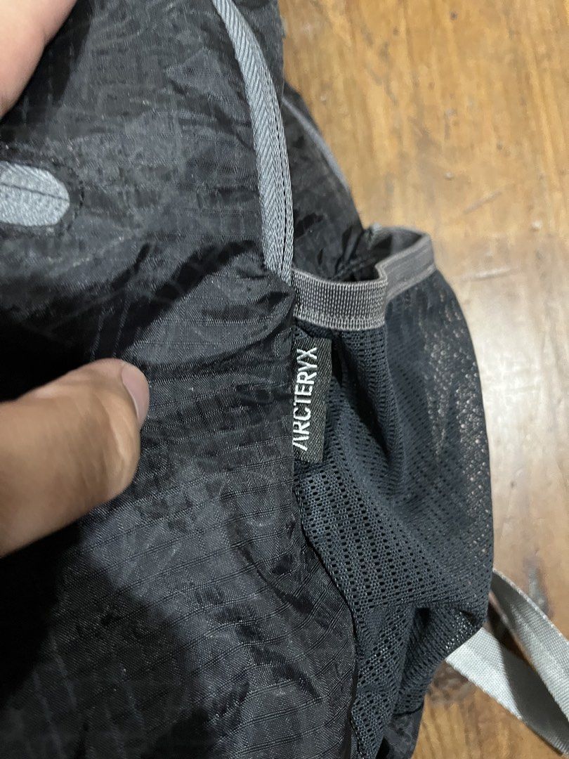 Arc’teryx Daypack Backpack (Packable) (Category: Backpacks) located in Baguio. Submitted by fishy___fish (Listing ID 1460483154, Image 3). Description: Arc’teryx Daypack Backpack (Packable) Width: 13” Length: 16.5” Print fading.