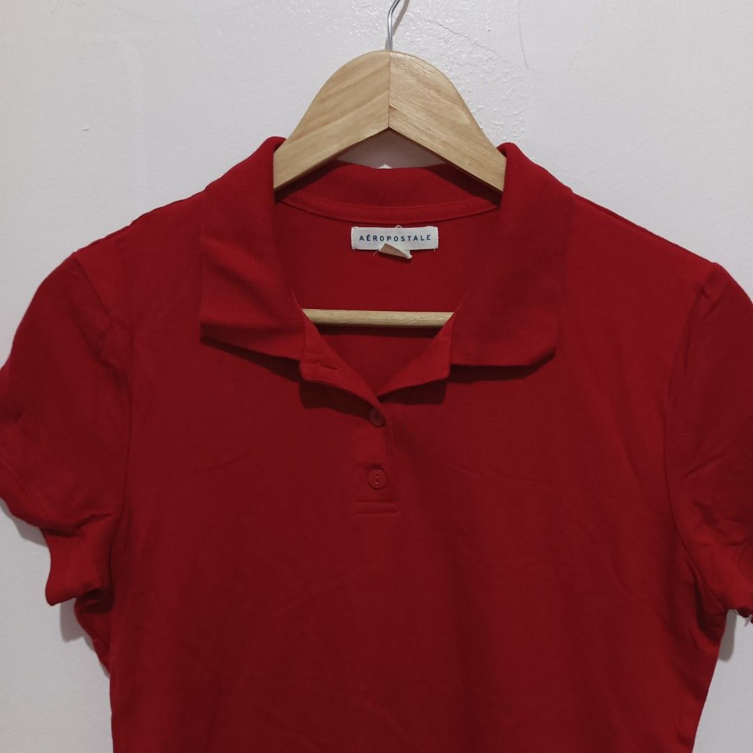 Aéropostale |Large | solid polo shirt in red. (Category: Shirts) located in Subic. Submitted by mustardt_ (Listing ID 1460367941, Image 2). Description: size: 17in x 25in code: c697.