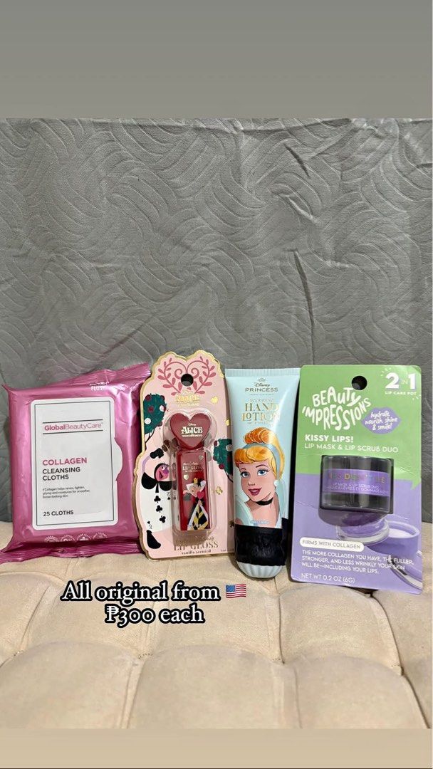 Assorted Makeup - Cleansing Cloth - Lip Gloss - Hand Lotion - Lip Scrub (Category: Makeup) located in Valenzuela. Submitted by hjuaneza22 (Listing ID 1460504400, Image 1). Description: ₱300 each All original from US.