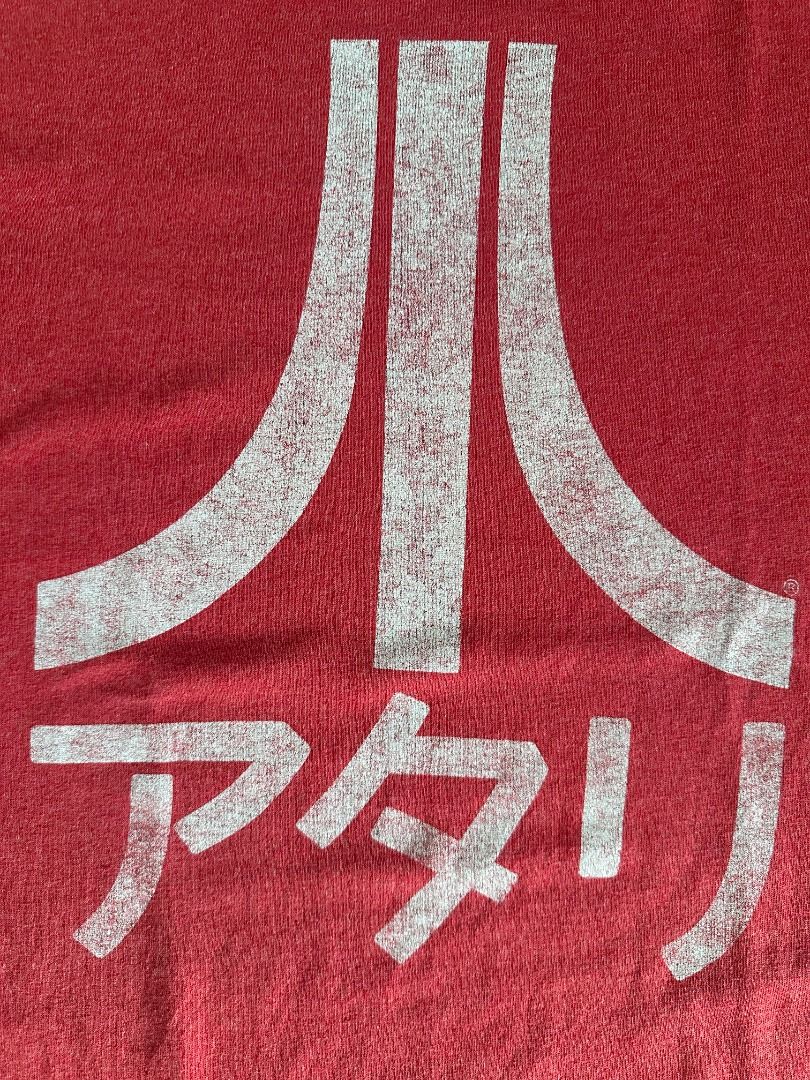 Atari Logo Shirt in Katakana (Category: Tshirts & Polo Shirts ) located in Santa Rosa. Submitted by younoanco (Listing ID 1460437048, Image 2). Description: Atari Logo Shirt in Katakana Width: 19.5 inches Length: 28.5 inches Great Condition..