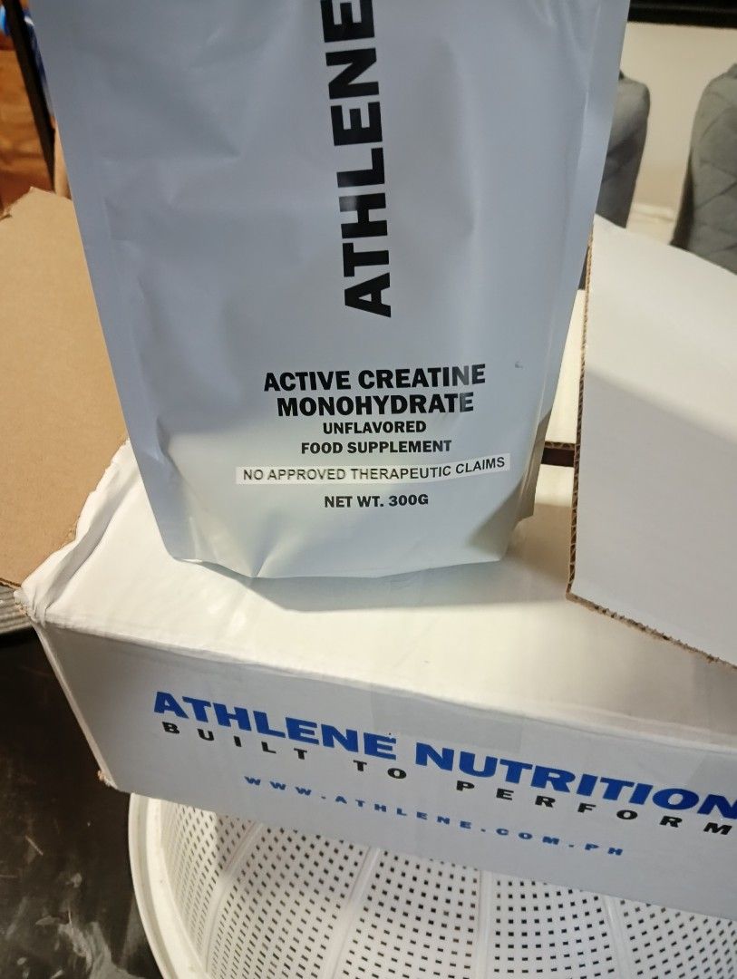 Athlene Active Creatine Monohydrate Unflavored 300g (Category: Sports & Fitness Nutrition) located in San Pedro. Submitted by golden.boy (Listing ID 1460336179, Image 1). Description: - Athlene Nutrition Unflavored Creatine Monohydrate - 300g package - Food supplement - Designed to enhance performance - Visit website for more information.
