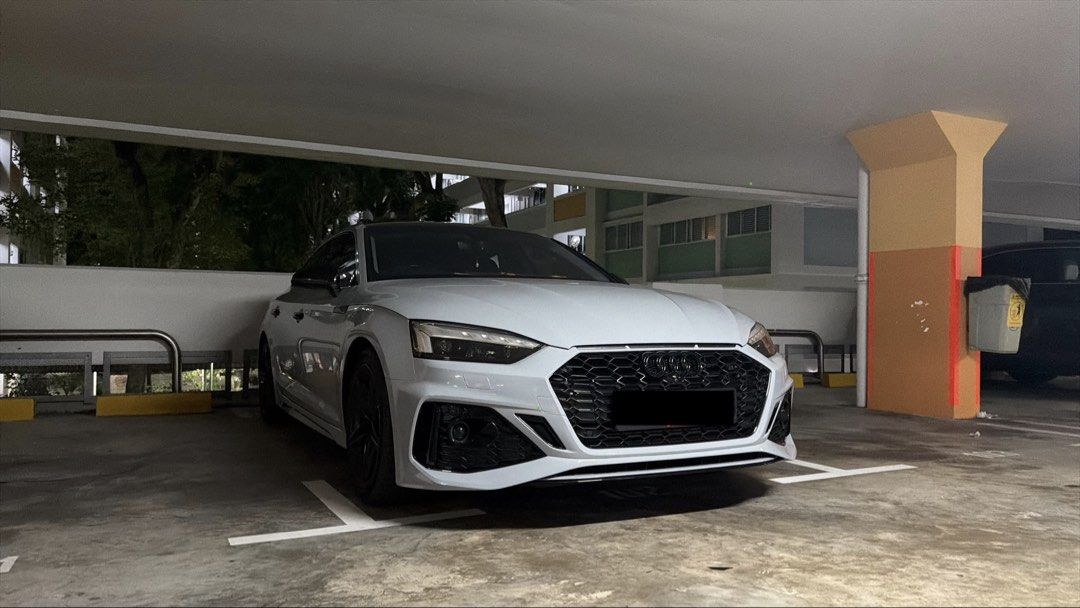 Audi A5 Sportback Mild Hybrid 2.0 TFSI S tronic (A) (Category: Used Cars) located in Singapore. Submitted by sutekida56842 (Listing ID 1441471301, Image 1). Description: Audi A5 Sportback mild hybrid with full RS kit, careful and meticulous owner. Ambient lighting, 360 camera, Bosch dash camera and co pilot passenger display screen. Warranty till Jun 2027. .