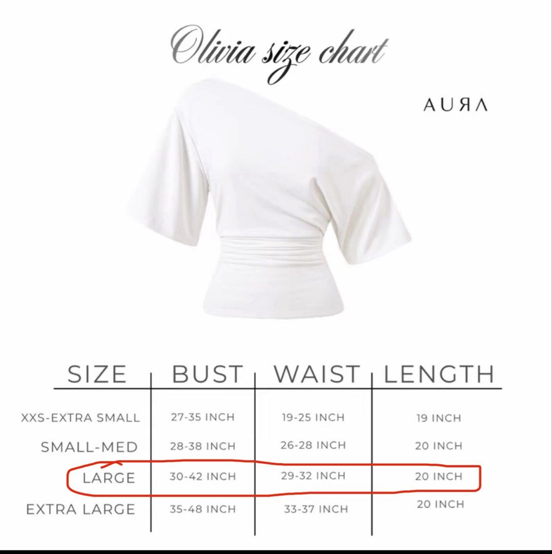 Aura Olivia Batwing Top (Category: Blouses) located in Quezon City. Submitted by yssaarchives (Listing ID 1460444062, Image 2). Description: - White Polka Dot Batwing/Off Shoulder Top - Size: Large - Bust: 30-42 inch - Waist: 29-32 inch - Length: 20 inch Accidentally bought the wrong size, but still good as new! .