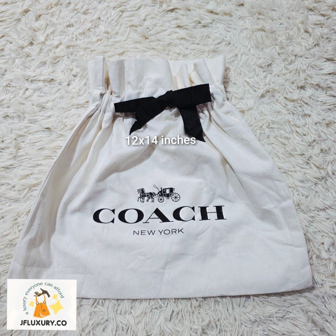 Authentic Coach Cotton dust bag 12x14 inches (Category: Cross-body Bags) located in Manila. Submitted by jfluxury.co (Listing ID 1460500047, Image 1). Description: excellent condition like new no flaws bought in Japan 🇯🇵 💯% Authentic. 😊 Money back guarantee. 😊 Clean and ready to use na.