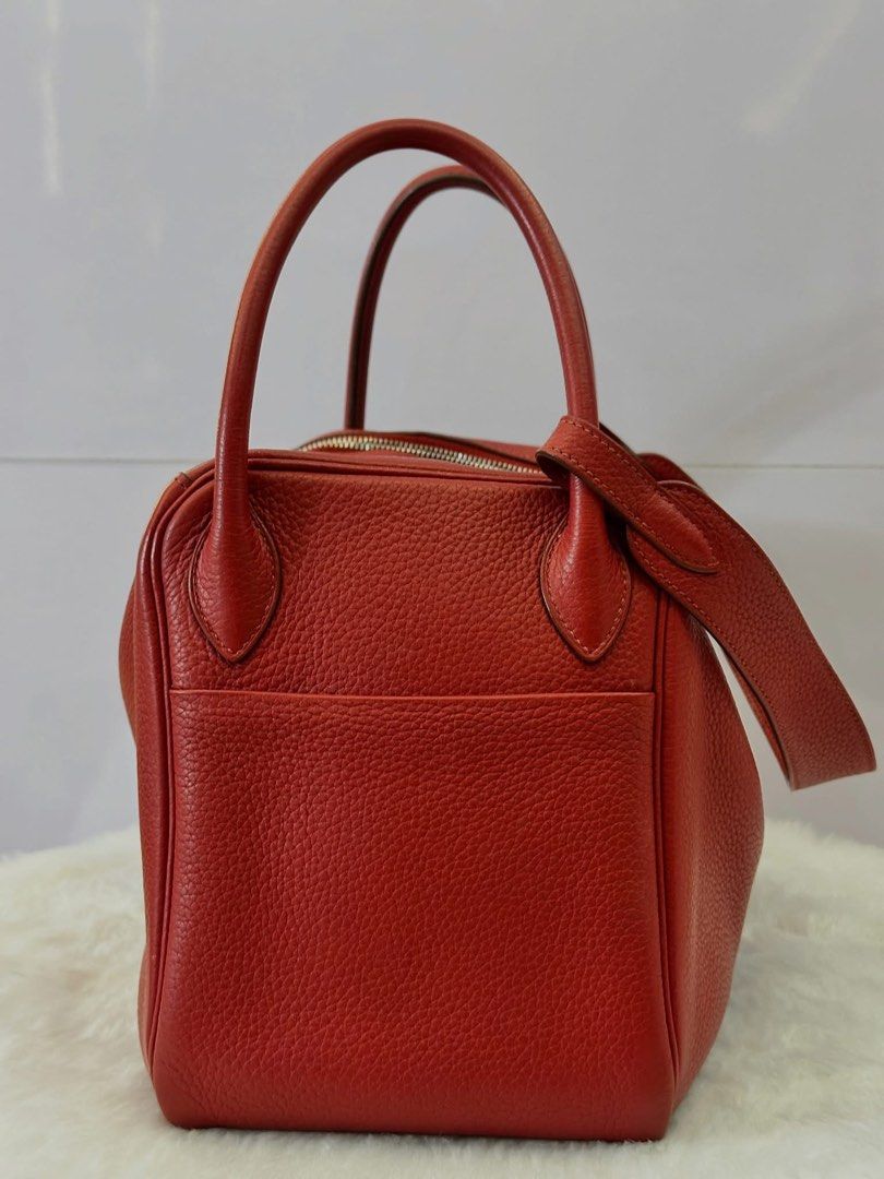 Authentic Hermes (Category: Luxury Apparel) located in Manila. Submitted by chloe_luxuries (Listing ID 1460366497, Image 3). Description: Guaranteed Original Hermes Lindy Rouge 30 Palladium hardware stamp P squared Still in very good condition Comes with dustbag Pm for those interested .