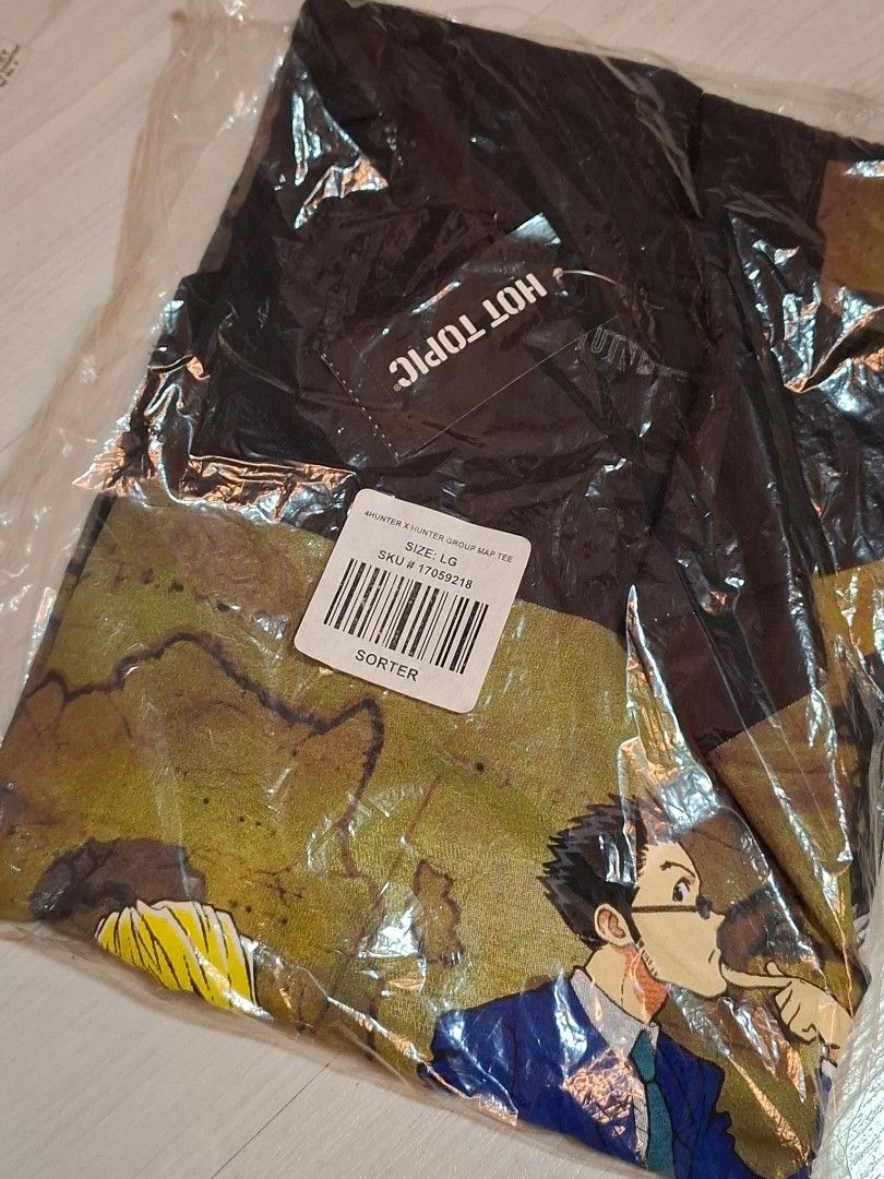 Authentic Hot Topic Anime Hunter x Hunter T-Shirt (Category: Tshirts & Polo Shirts ) located in Manila. Submitted by yodaofdagobah (Listing ID 1460467637, Image 2). Description: - Tagged size LG - Still in original packaging - RFS: Doesn't fit me.