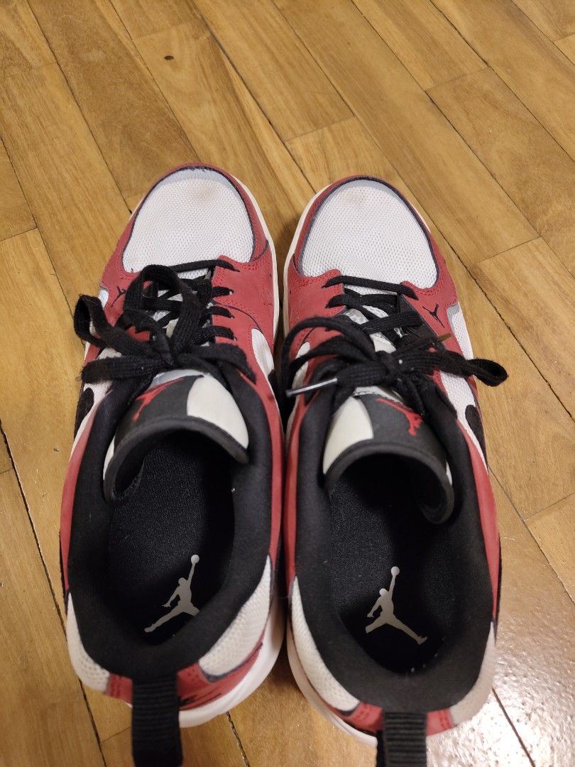 Authentic Jordans for Men (Category: Sneakers) located in Makati City. Submitted by kfcalderon926 (Listing ID 1460448110, Image 2). Description: used twice Red Jordans - bought from Jordan Mnl no box size: US 10.5 Rfs: decluttering MOP: BPI/Gcash/ Gotyme delivery: via Grab or Lalamove ONLY. sf c/o. buyer Location: Makati.