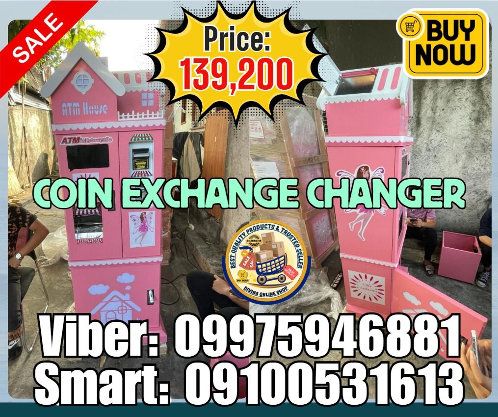 Automatic Bill to Coin Changer Machine (Category: Home Improvement Tools & Accessories) located in Las Pinas. Submitted by livedragon_b3d3a7 (Listing ID 1460415253, Image 1). Description: ✨ Coin Exchange Changer Machine Price: 139,200 Specification: Power: 70 Weight: 70kg Size: L55xW41xH155pcs Coin capacity: about 8000pcs Money box capacity 300-350pcs With ICT billet acceptor 🌏 We Can Deliver Nationwide 👉 AP Cargo, LBC & Lalamove (🛳️ Sea /✈️ A