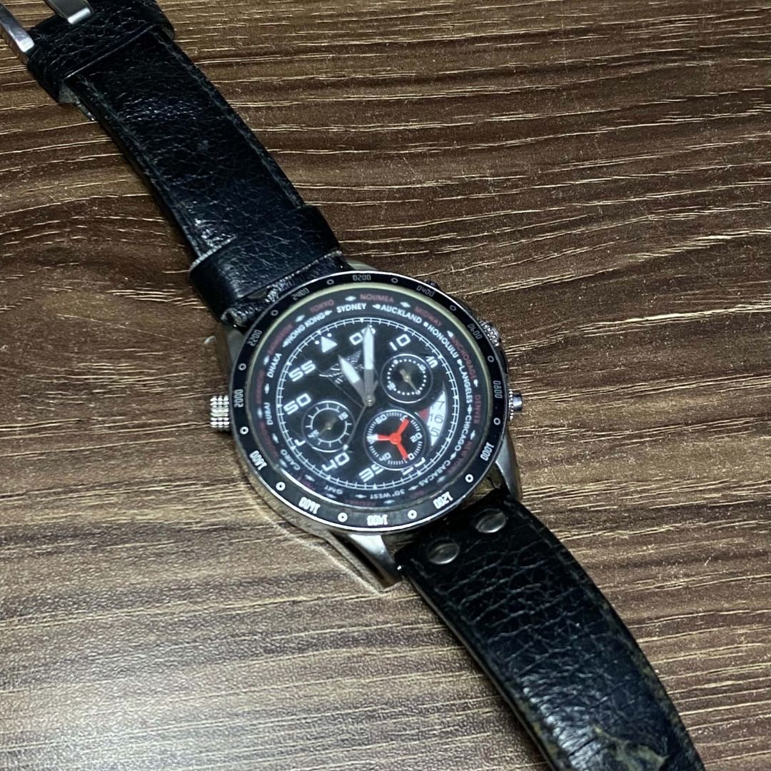 AVIATOR Chronograph (Category: Luxury Watches) located in Manila. Submitted by richdcstr (Listing ID 1460496352, Image 1). Description: Chronograph • 10 ATM / 100M water resistant • All stainless steel case • Leather strap • Aviation-style design • Used condition, with visible wear on strap.