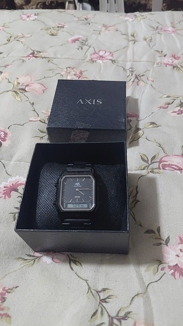Axis Digital Analog Watch Black (Category: Women's Watches) located in Manila. Submitted by isellcoolstuff4tuition (Listing ID 1460304908, Image 1). Description: - Brand: Axis - Color: Black - Display: Digital and Analog - Strap: Metal - Includes: Original box - Ideal for: Everyday wear.