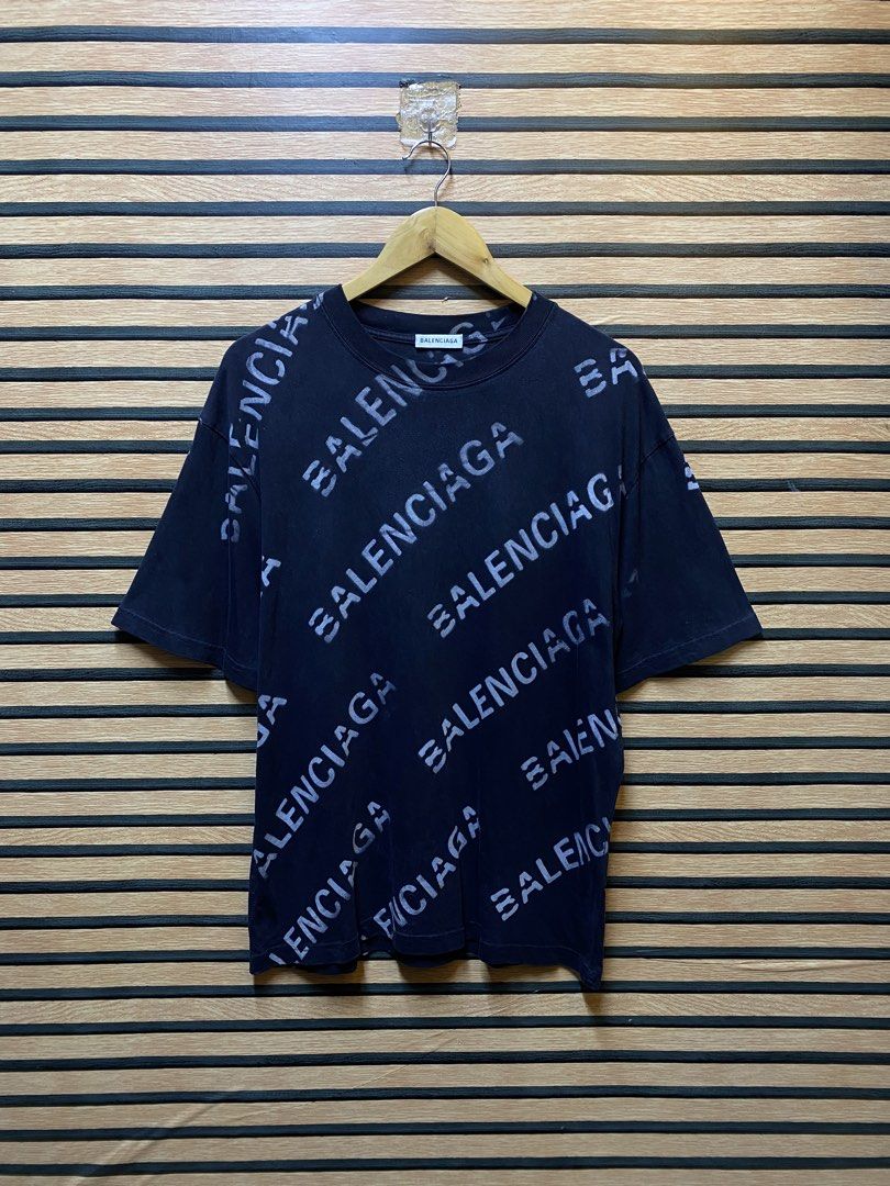 BALENCIAGA ALL OVER PRINT (Category: Tshirts & Polo Shirts ) located in Makati City. Submitted by drip.poww (Listing ID 1460465653, Image 1). Description: - Authentic Balenciaga - Color: Black - Size: Meduim - Dimes: 21x29 - Authentic - Excellent condition - Need wash, fresh from bale - Material: 100% Cotton Please don’t expect too much—these are thrifted (ukay) items. 😊 !!STILL NEGOTIABLE!!.
