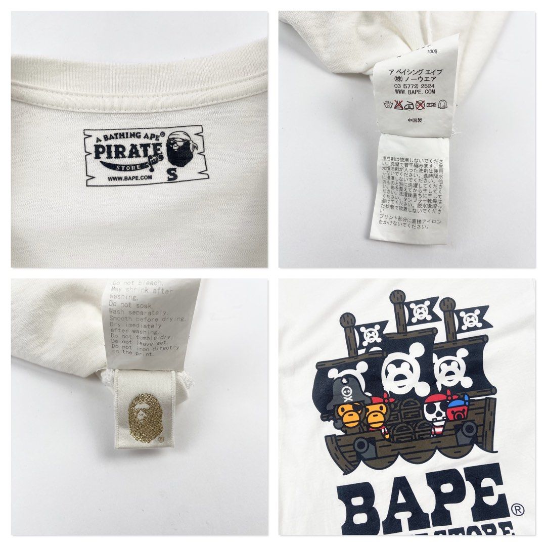 BAPE Pirate (Category: Tshirts & Polo Shirts ) located in Manila. Submitted by draftdrops (Listing ID 1460392068, Image 2). Description: Printed design and excellent condition Width :18 Length :24 Size:small.