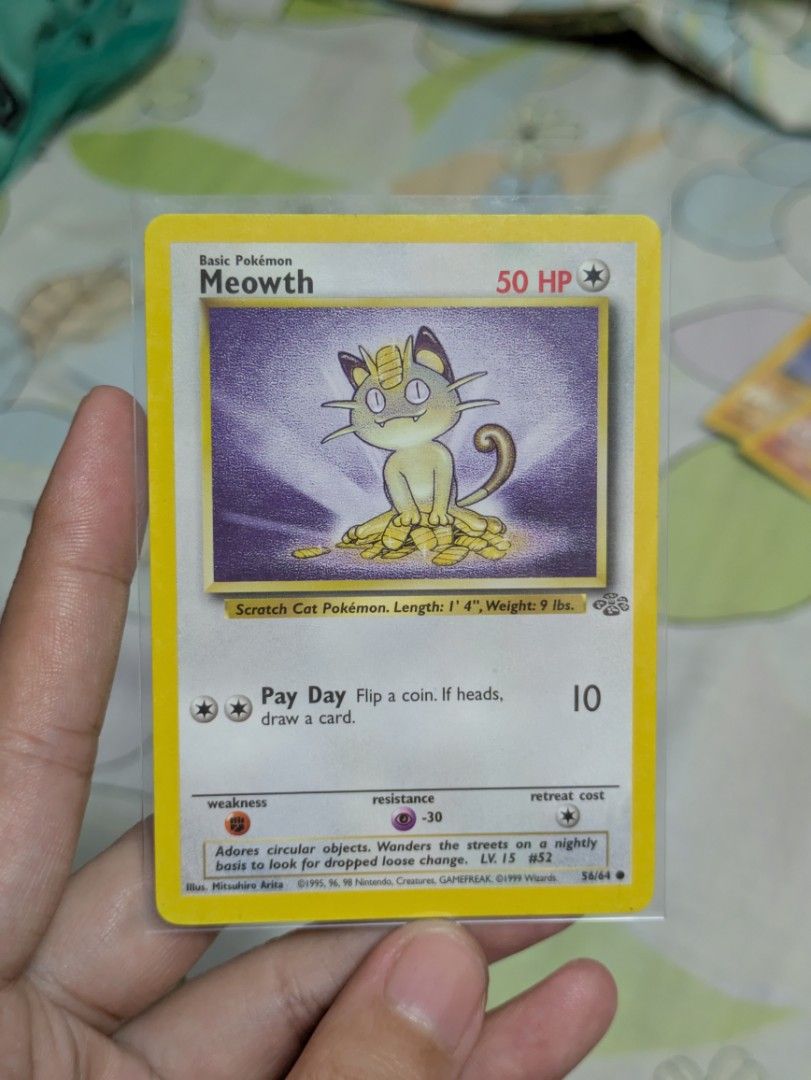 Base Set - Jungle / Vintage Cards (Category: Raw Singles) located in Muntinlupa City. Submitted by pfibhionlineshop (Listing ID 1460431240, Image 3). Description: MP-HP Cards. Exeggcutor - 100 Meowth - 75 Persian - 75 200 if take all. Card conditions are already provided in the photos..